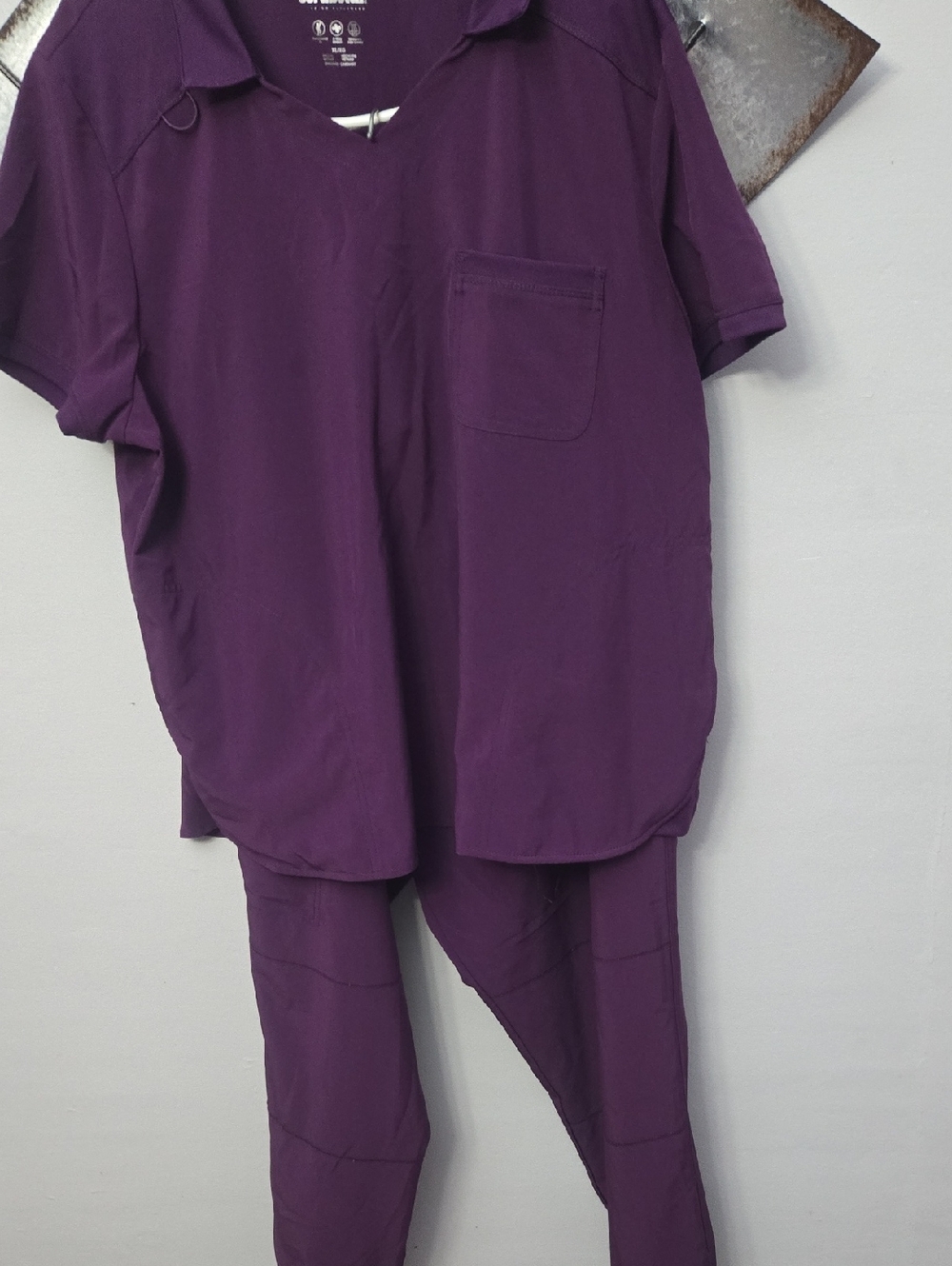Purple Two-Piece Maternity Scrubs Set